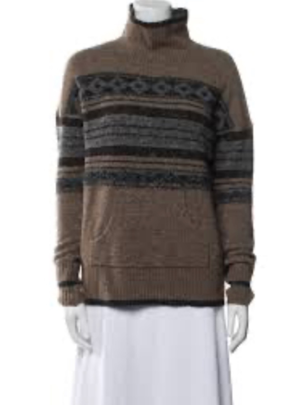 Alpaca Blend James Perse Yosemite Sweater- Women 2 Mock Neck Brown Nordic